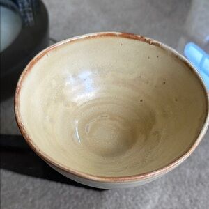 Handcrafted Ceramic Bowl - Cream and Brown